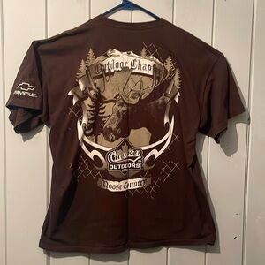 Chevrolet Choko Outdoors Moose Country Shirt Men’s Size XL Brown